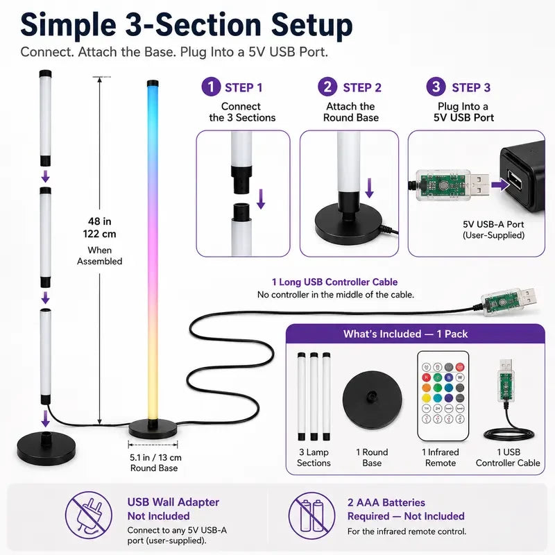 RGBIC Corner Floor Lamp