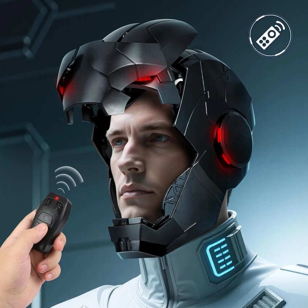 Iron Hero MK5 Black Motorized Cosplay Helmet