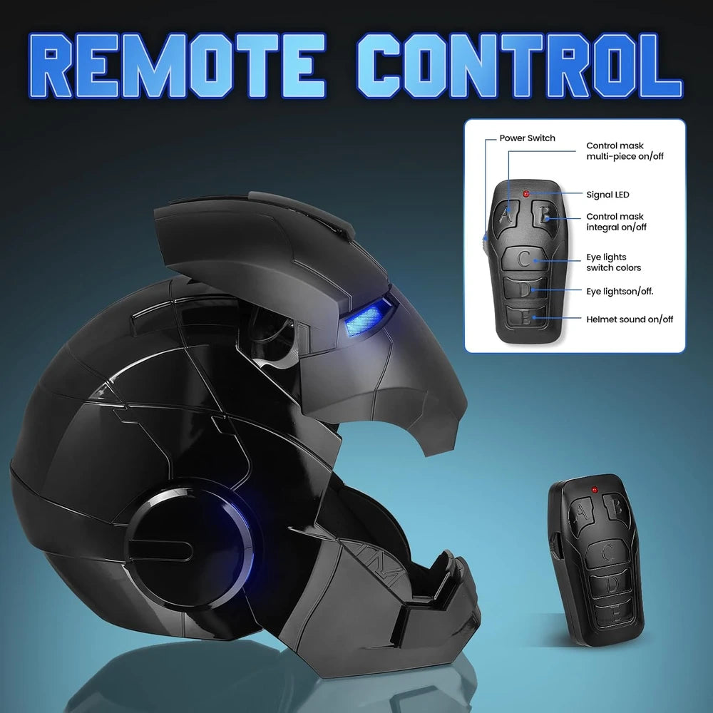 Iron Hero MK5 Black Motorized Cosplay Helmet