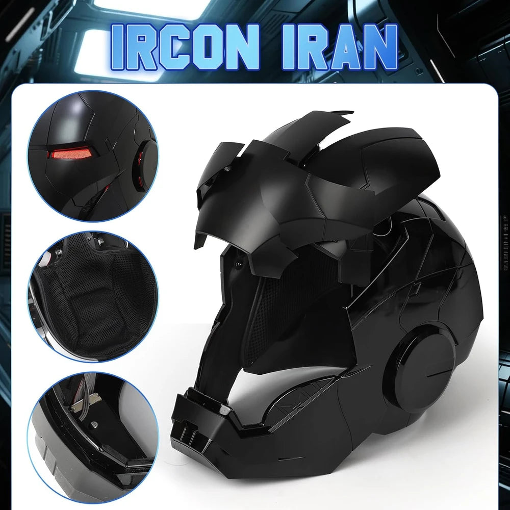 Iron Hero MK5 Black Motorized Cosplay Helmet