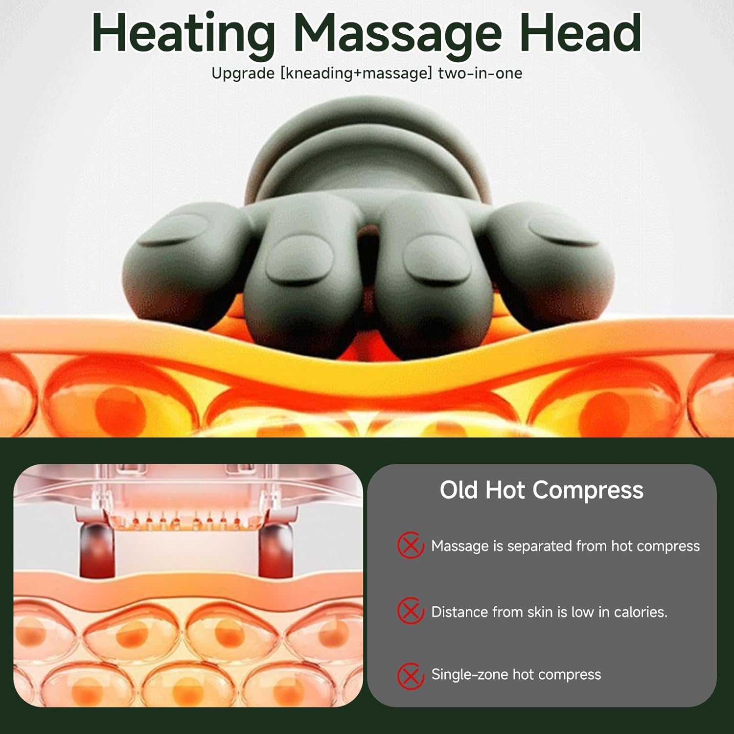 ComfortGrip Heat Massage Pillow